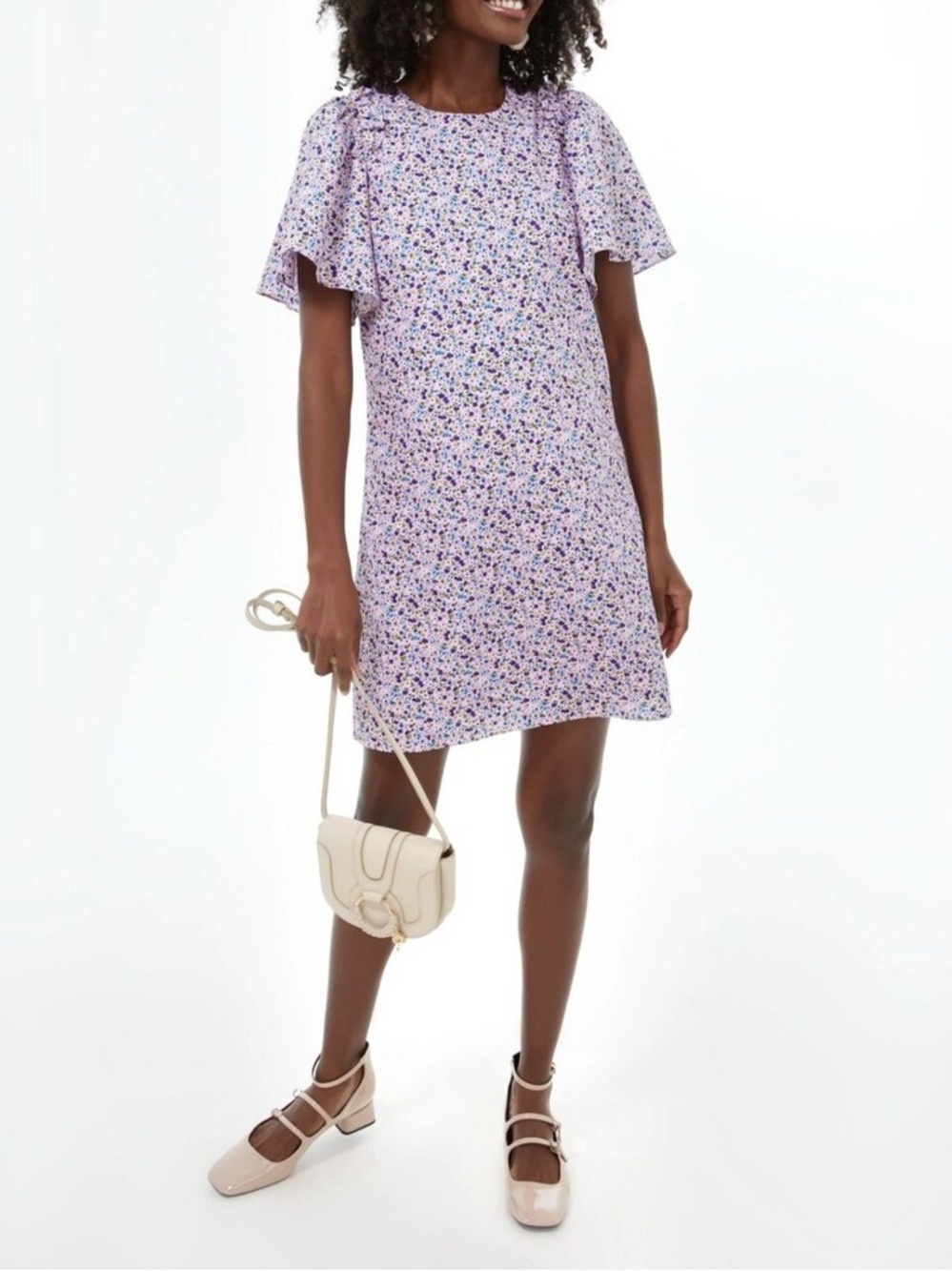 Hyacinth House Lilac Floral Viola Mini Dress